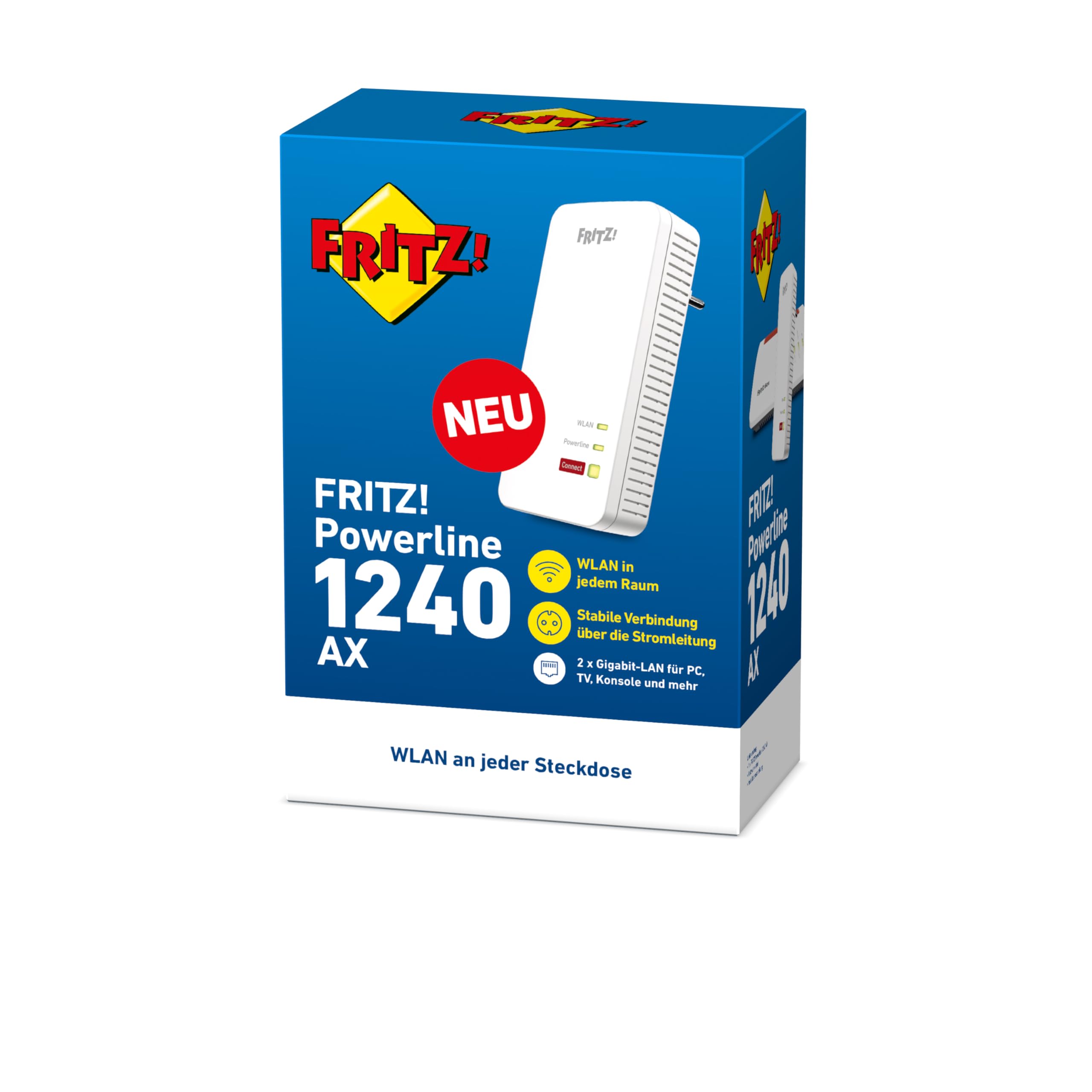 FRITZ!Powerline 1240 AX Set – Wi-Fi 6 Powerline mit WLAN & 1.200 MBit/s