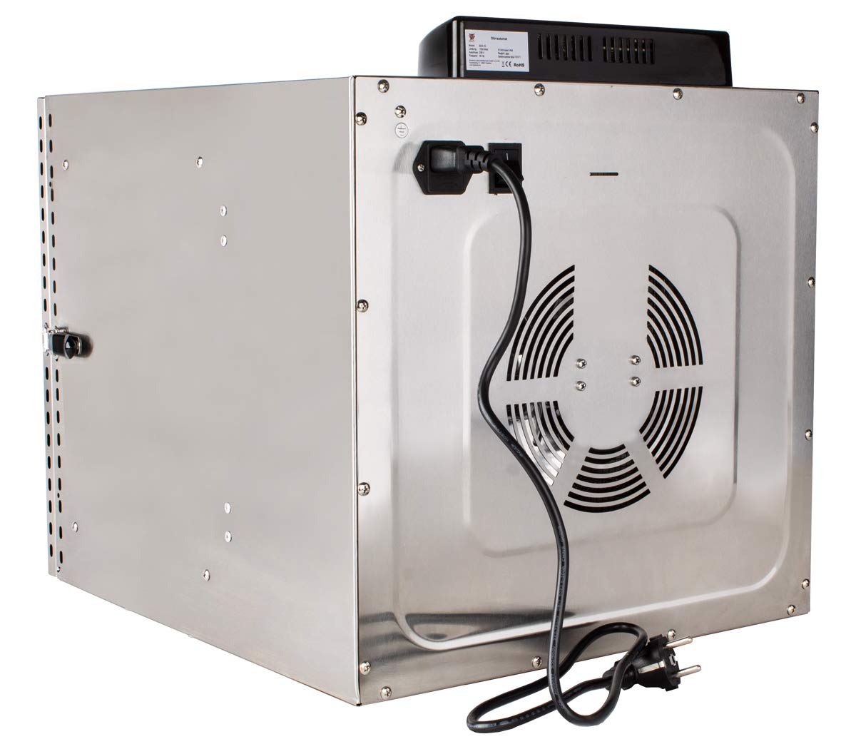 Beeketal 'BDA-15' Dörrautomat aus Edelstahl mit 10 Etagen, Zeitschaltuhr (max. 24h), einstellbarer Temperatur (30-90 °C) und LED Bedienfeld - Profi Gastro Dörrgerät inkl. 10 Einlegegitter