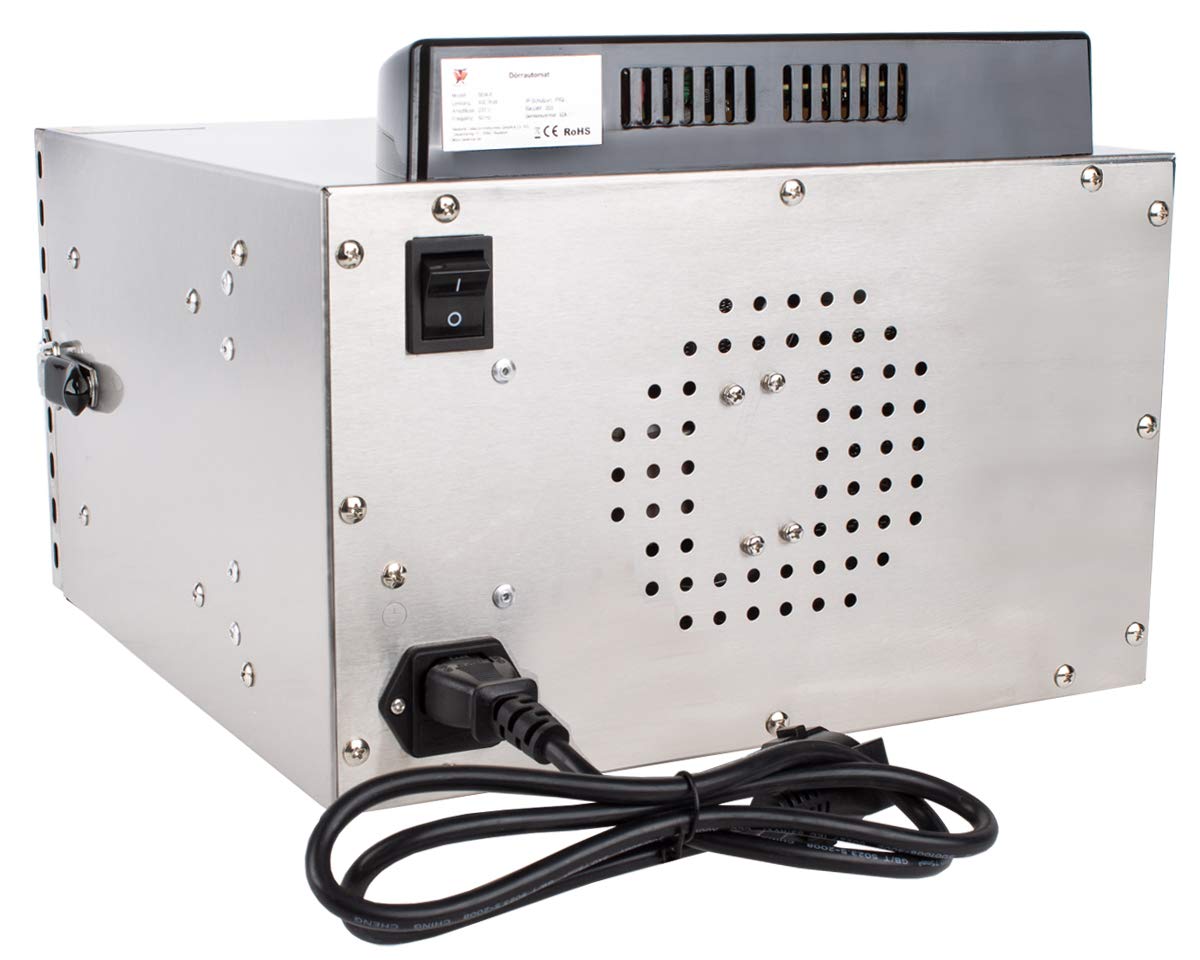 Beeketal 'BDA-15' Dörrautomat aus Edelstahl mit 10 Etagen, Zeitschaltuhr (max. 24h), einstellbarer Temperatur (30-90 °C) und LED Bedienfeld - Profi Gastro Dörrgerät inkl. 10 Einlegegitter